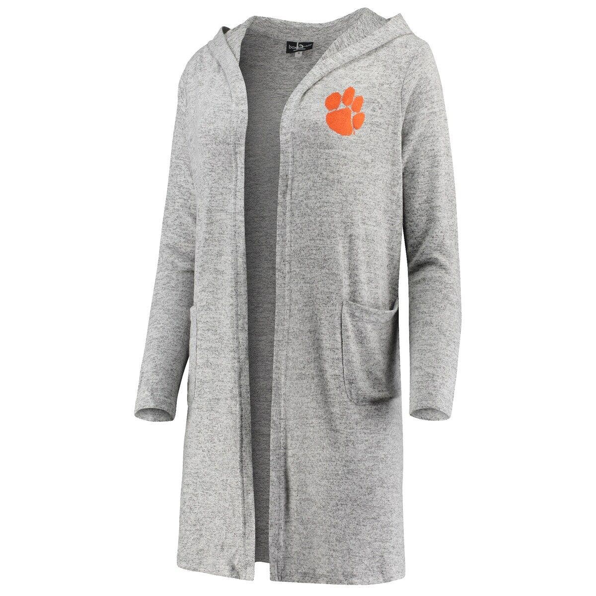 Women's Heathered Gray Clemson Tigers Cuddle Soft Duster Cardigan - image 2