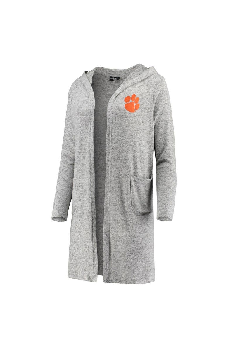 BOXERCRAFT Women's Heathered Gray Clemson Tigers Cuddle Soft Duster Cardigan, Alternate, color, Heather Gray