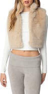 EDIKTED Cassandra Crop Faux Fur Vest