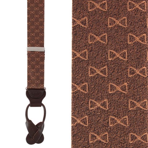 Signature Logo Silk Novelty Button End Suspenders (braces)