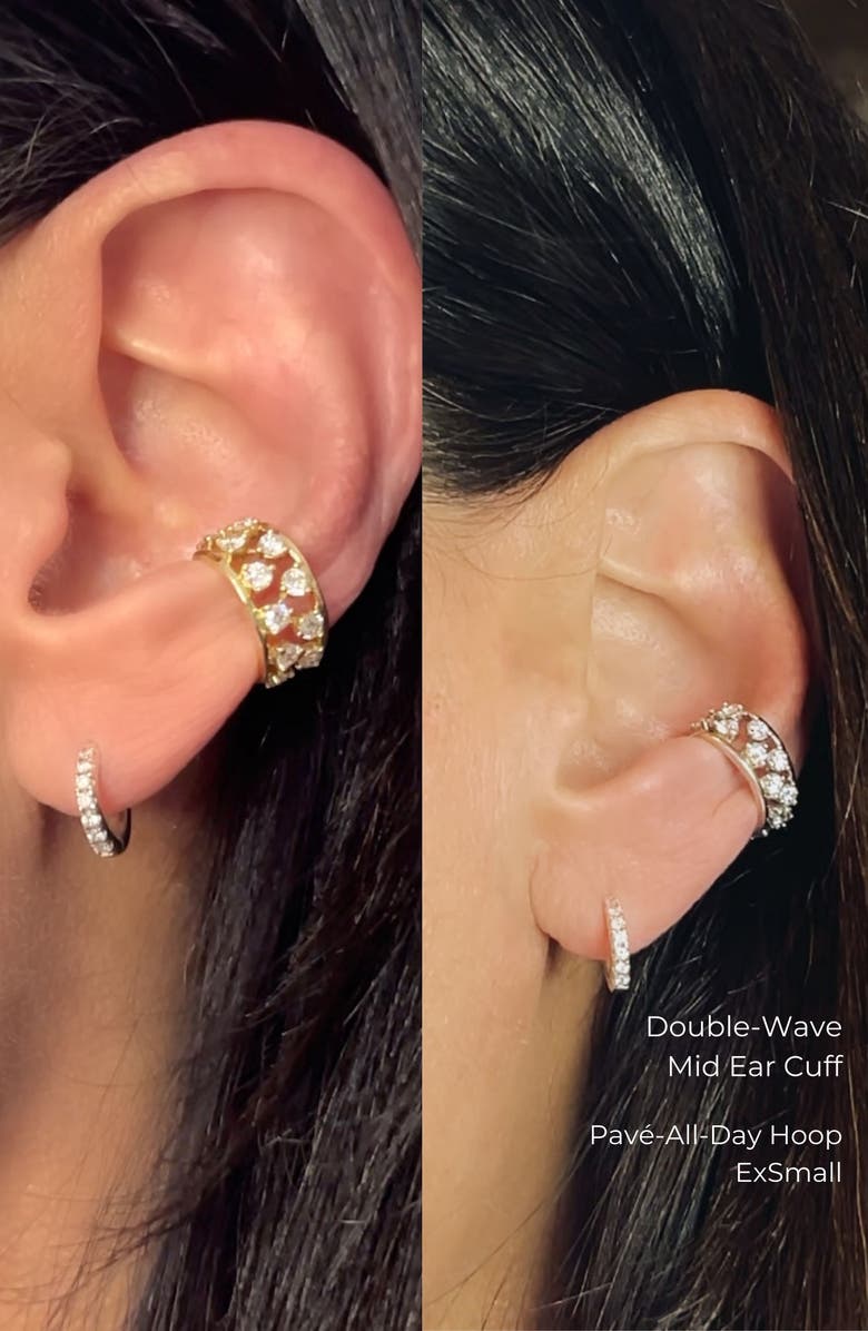 Seed2Stone Double-Wave Mid Ear Cuff, Alternate, color, Yellow Gold