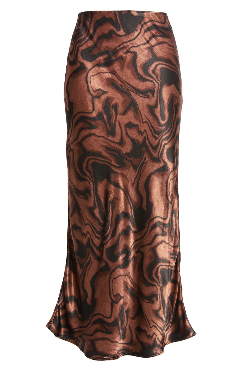 Topshop Swirl Print Bias Cut Midi Skirt, Main, color,
