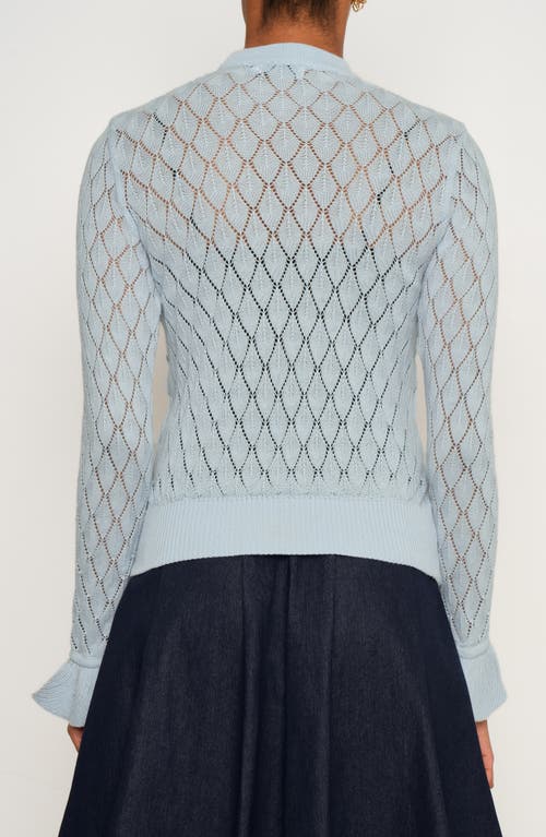 The Lulo Project The Quiet Storm Pointelle Sweater In Blue