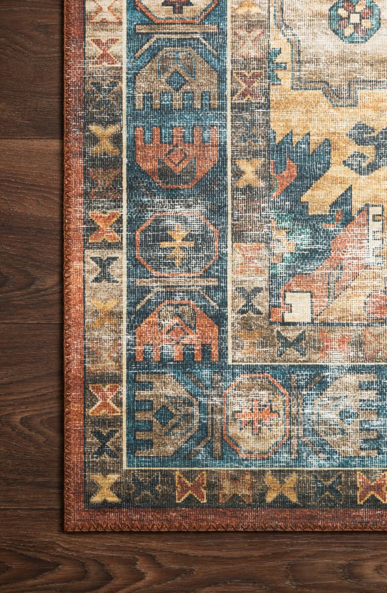 LOLOI Skye Collection Rug - Rust/Blue - 7'6" x 9'6", Alternate, color, Rust / Blue
