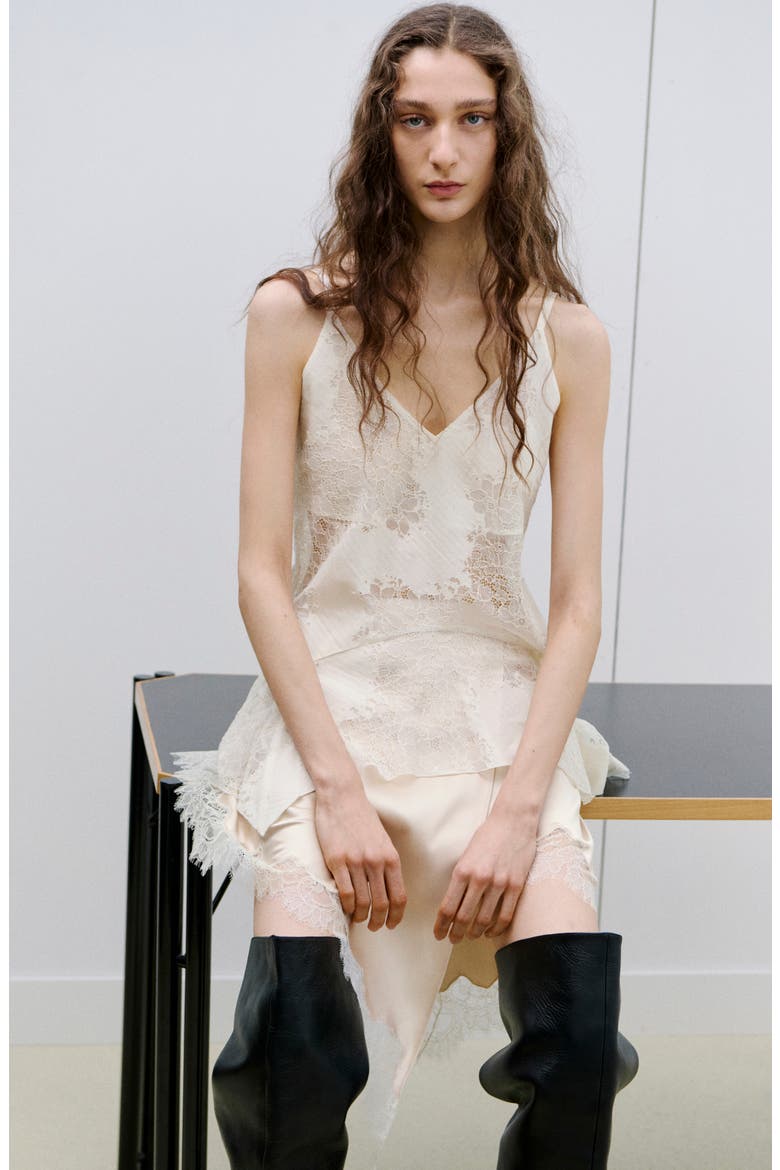 Crumble Lace Handkerchief Camisole, Alternate, color, ECRU