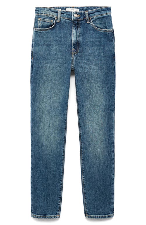 Mango Claudia Crop Slim Fit Jeans In Blue