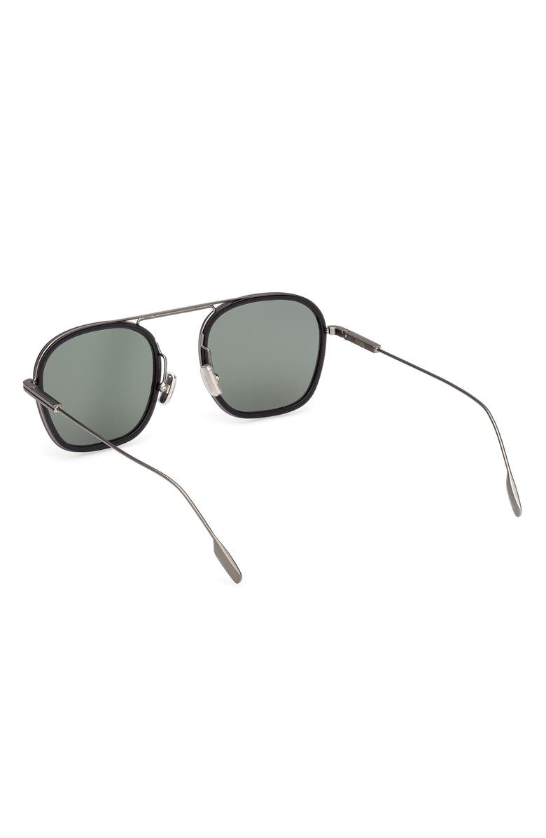 ZEGNA 51mm Navigator Sunglasses, Alternate, color, Satin Dark Grey / Milky Grey