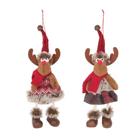 Moose Couple Ornaments, Set of 2