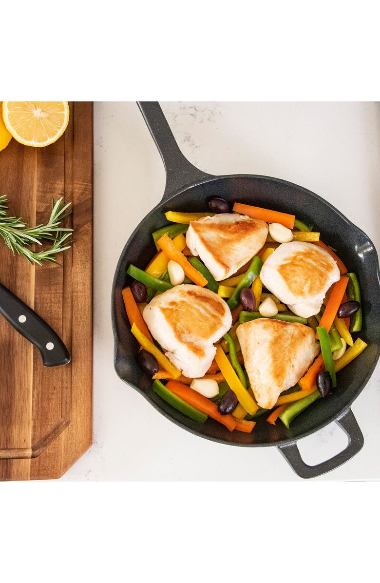 10.5-Inch Cast Iron Chef's Pan with Spouts