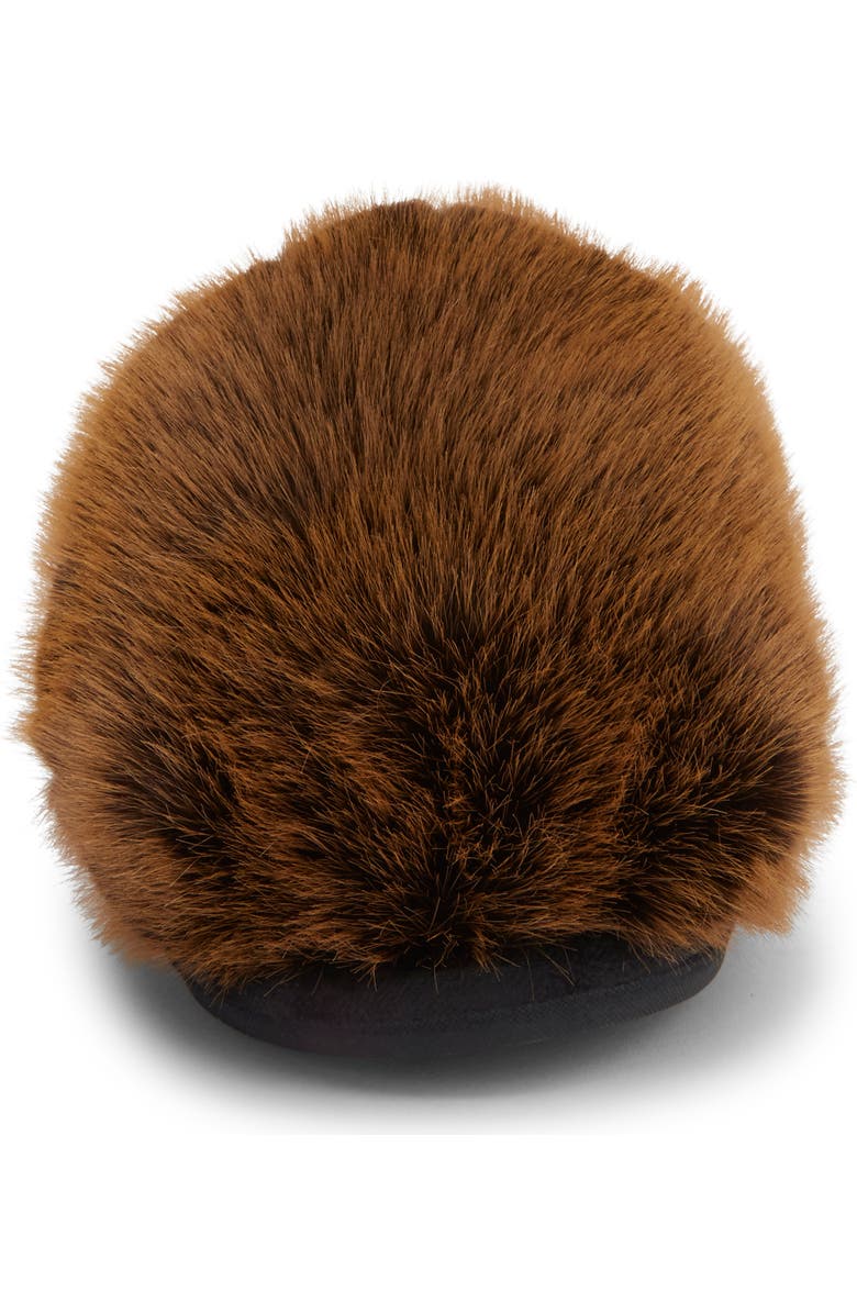 Steve Madden Poof Faux Fur Slipper, Alternate, color, Brown