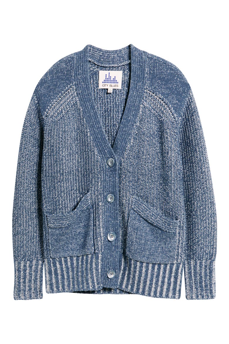 Cotton Blend Cardigan, Alternate, color, CADET BLUE