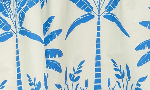 Flying Tomato Palm Print Cotton Midi Dress In Blue