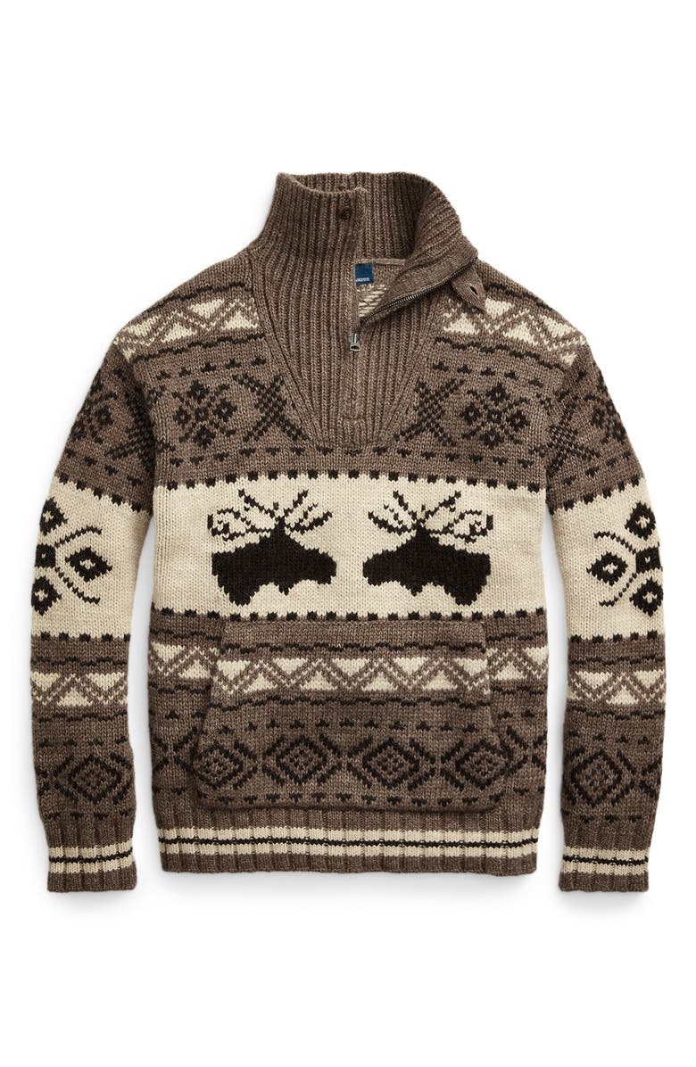 Quarter Zip Wool Blend Pullover