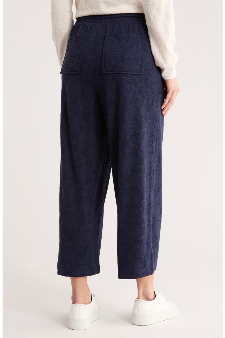 Jacquard Wide Leg Pants, Alternate, color, NAVY