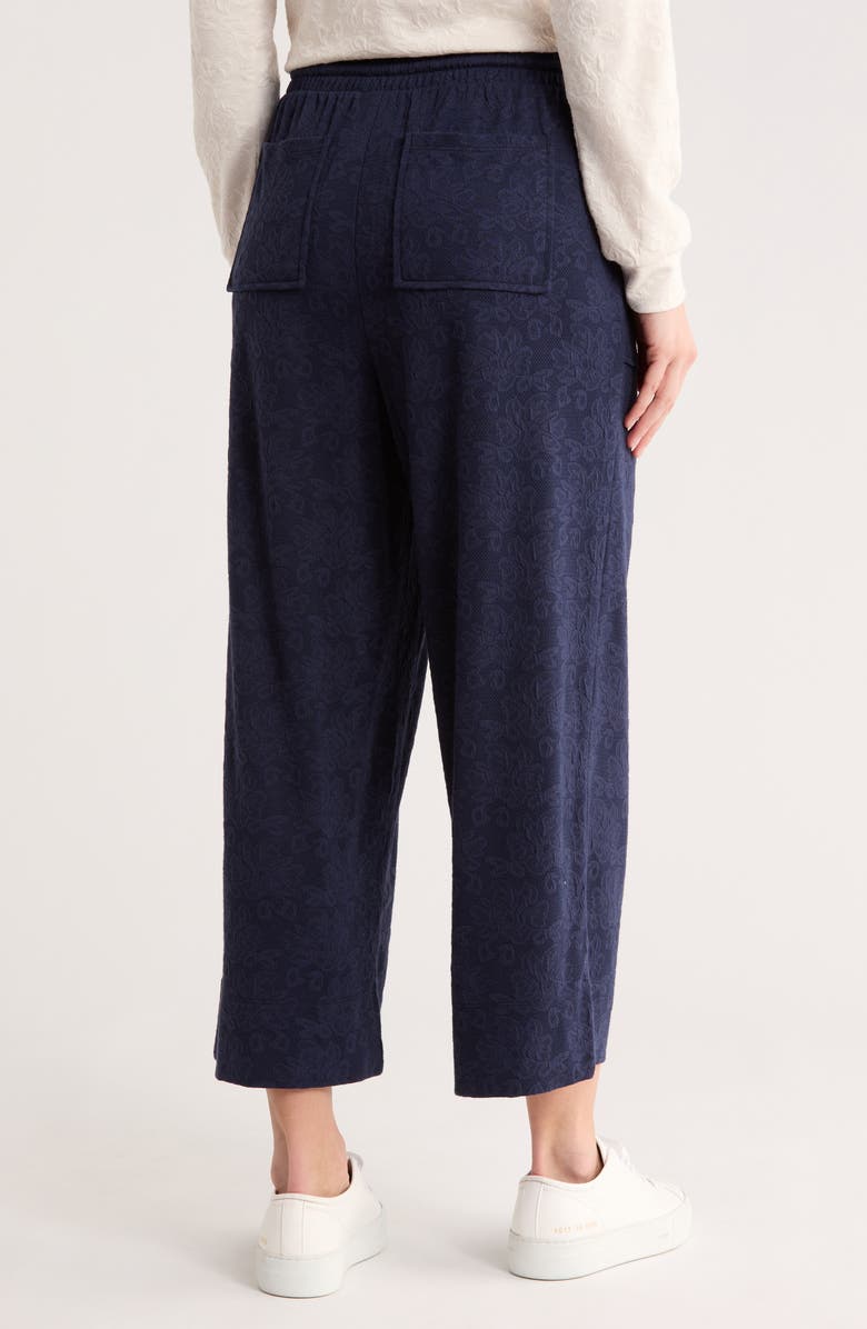Bobeau Jacquard Wide Leg Pants, Alternate, color, Navy