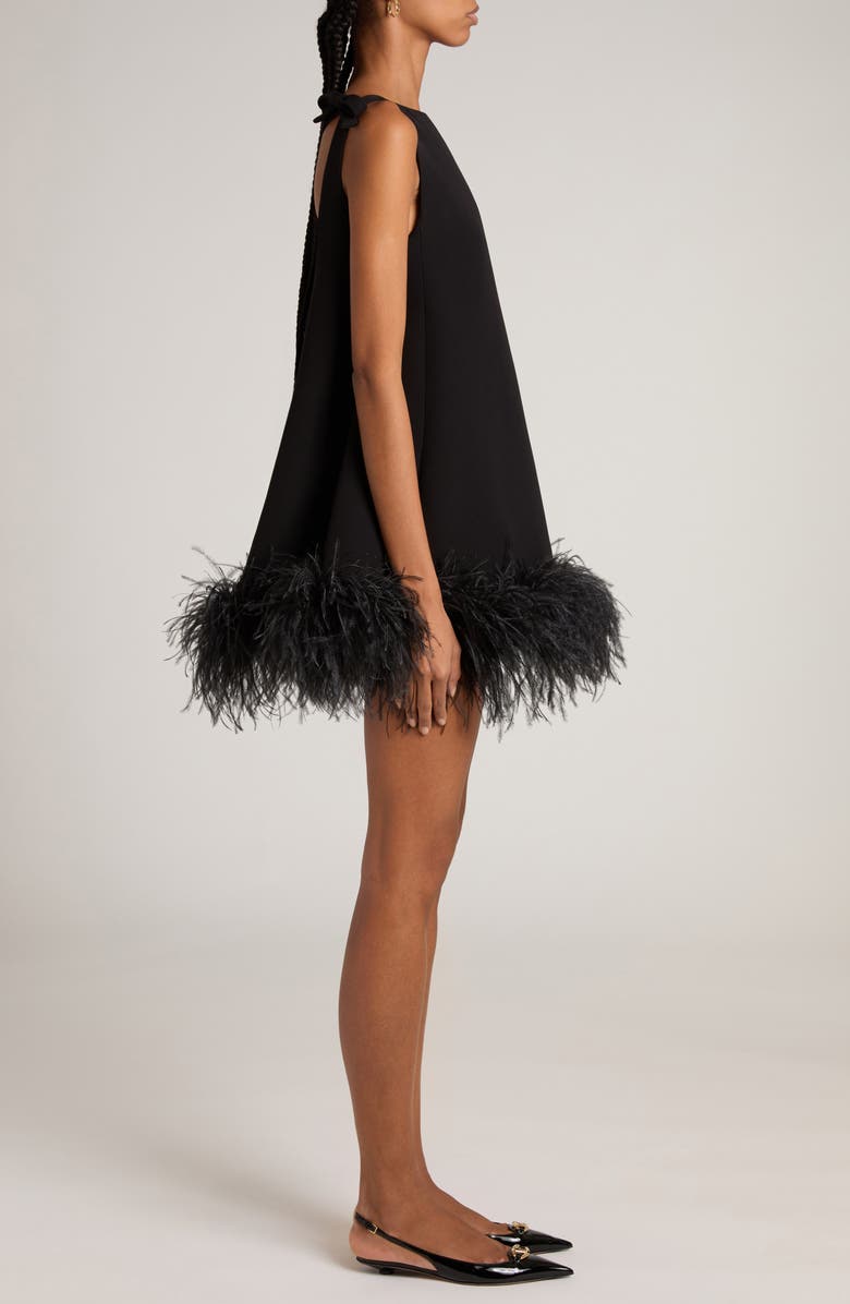 Valentino Garavani Sleeveless Feather Hem Cocktail Dress, Alternate, color, 