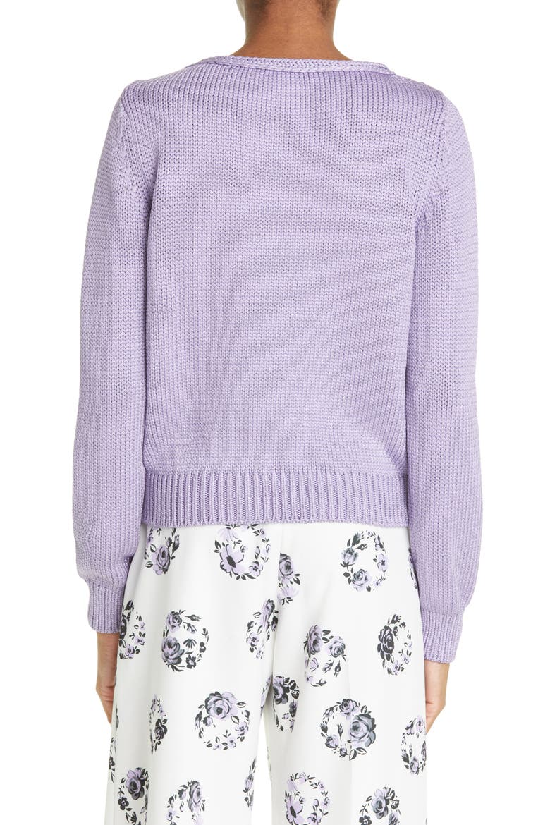 Metallic V-Neck Sweater, Alternate, color, LAVENDER