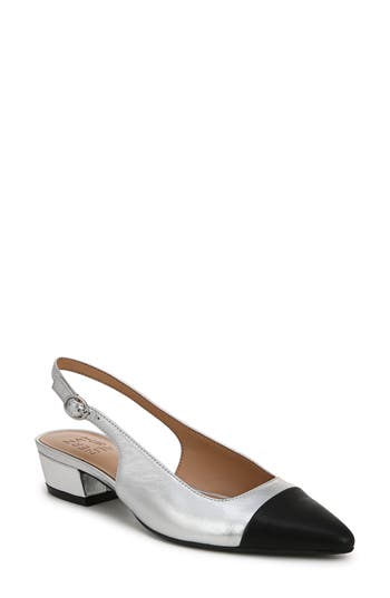 Naturalizer Banks Pointed Toe Slingback Pump In Silver