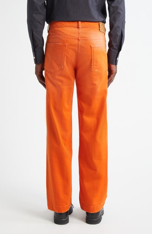 Massimo Alba Oceano Distressed Regular Fit Jeans In Orange