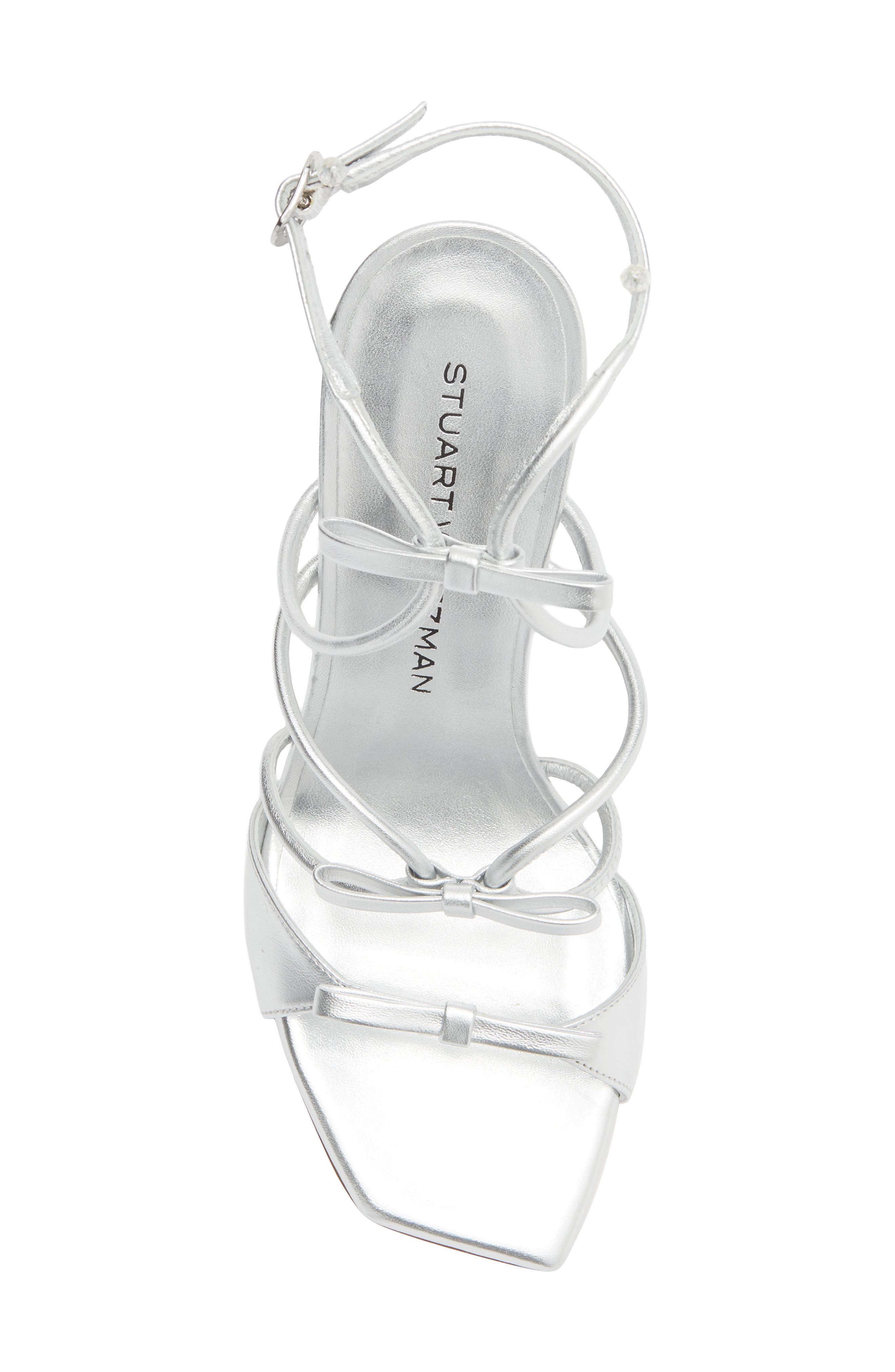 Stuart Weitzman Tully 100 Sandal, Alternate, color, Silver