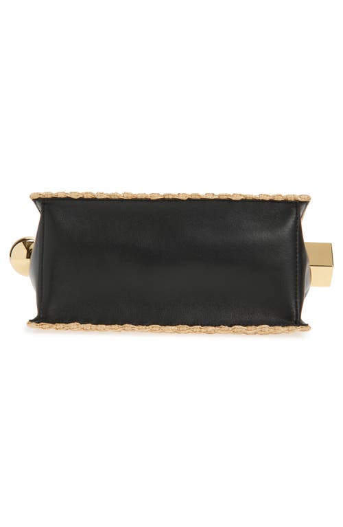 Shop Jacquemus La Pochette Rond Carré Raffia Clutch In Natural/black 1fy