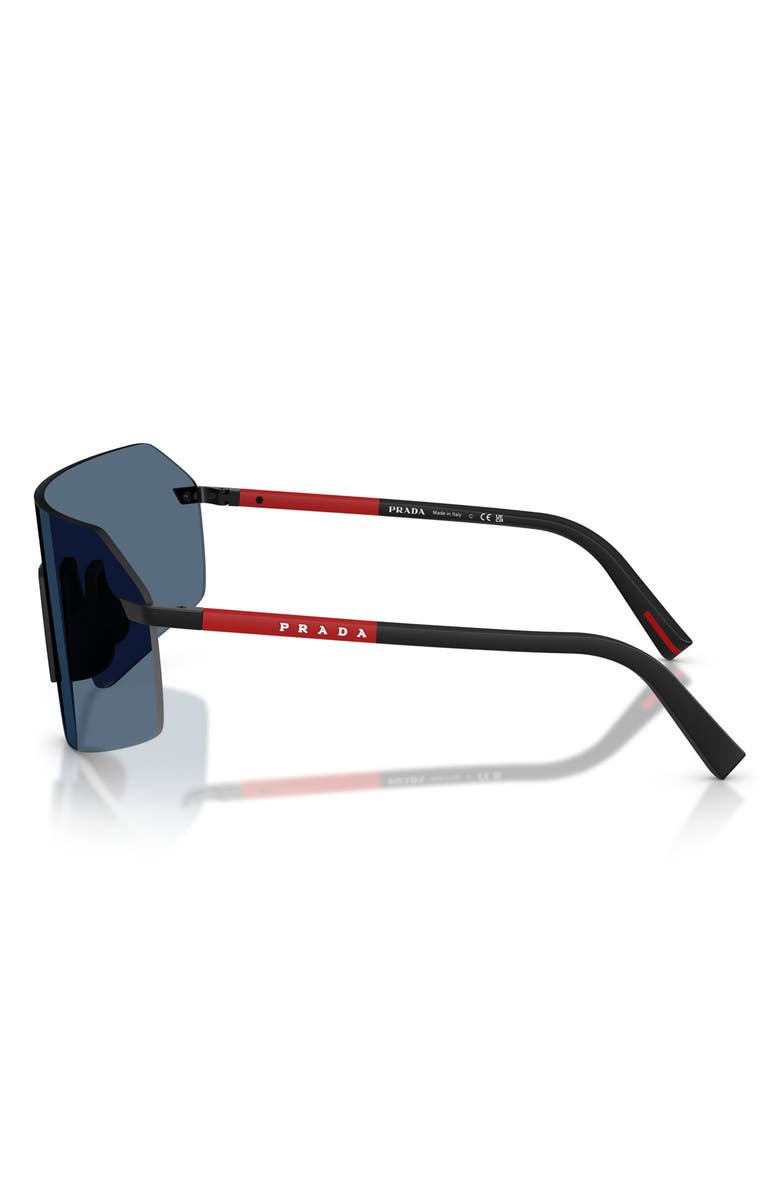 Prada Linea Rossa 136mm Shield Sunglasses, Alternate, color, Black / Dark Blue