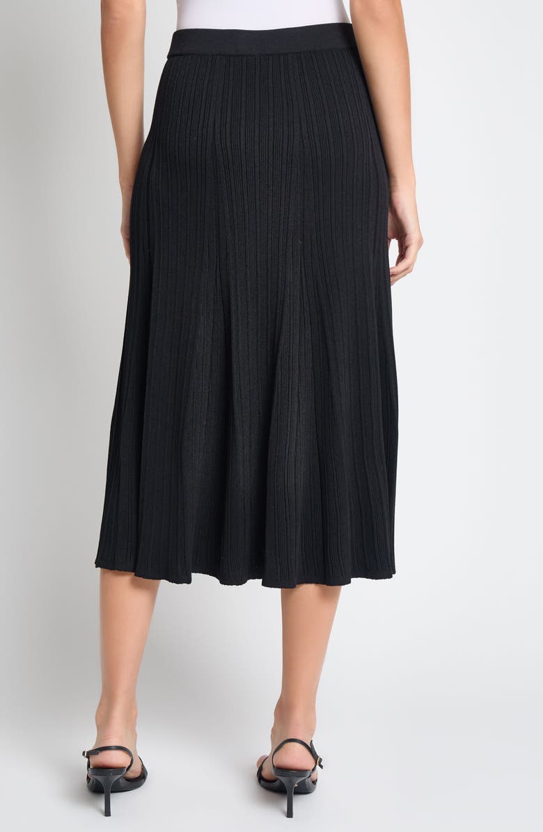 Misook Rib Flare Midi Skirt, Alternate, color,