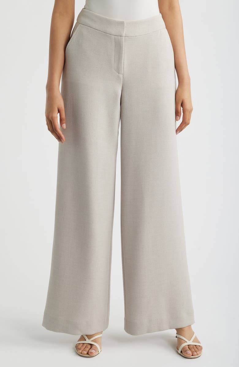 Tahari ASL Wide Leg Pants, Main, color, Straw