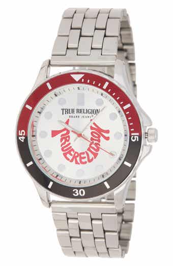 True Religion Round Two-Tone Bezel Watch, 43mm