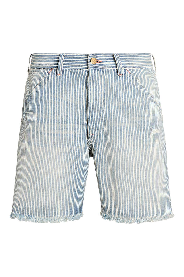 Stripe Cutoff Denim Carpenter Shorts, Alternate, color, CASTELLOW