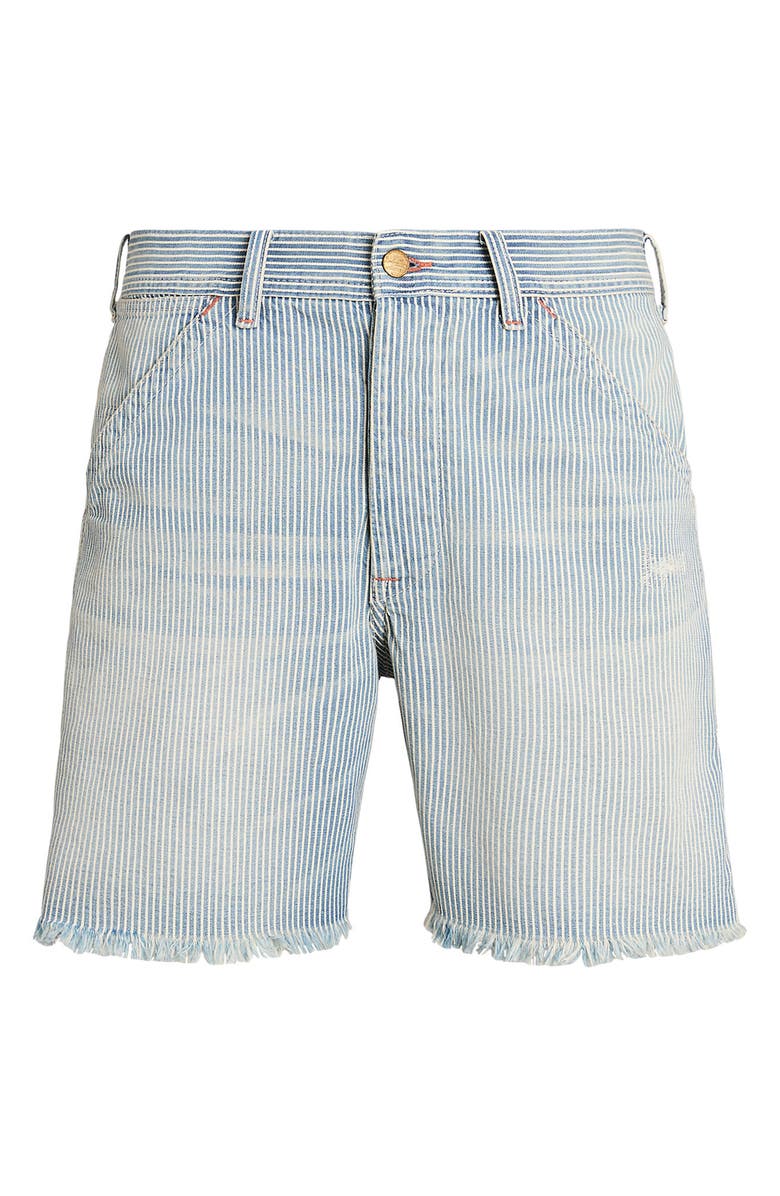 Polo Ralph Lauren Stripe Cutoff Denim Carpenter Shorts, Alternate, color, Castellow