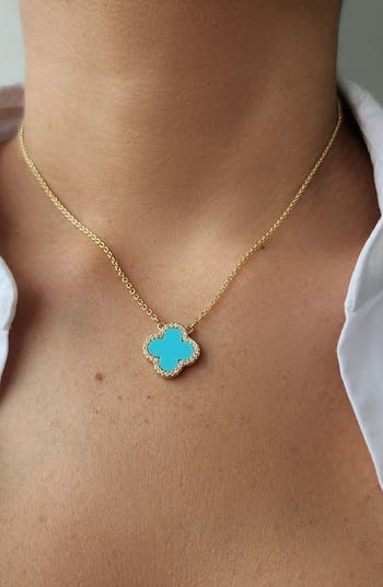 Initial Clover Pendant Necklace