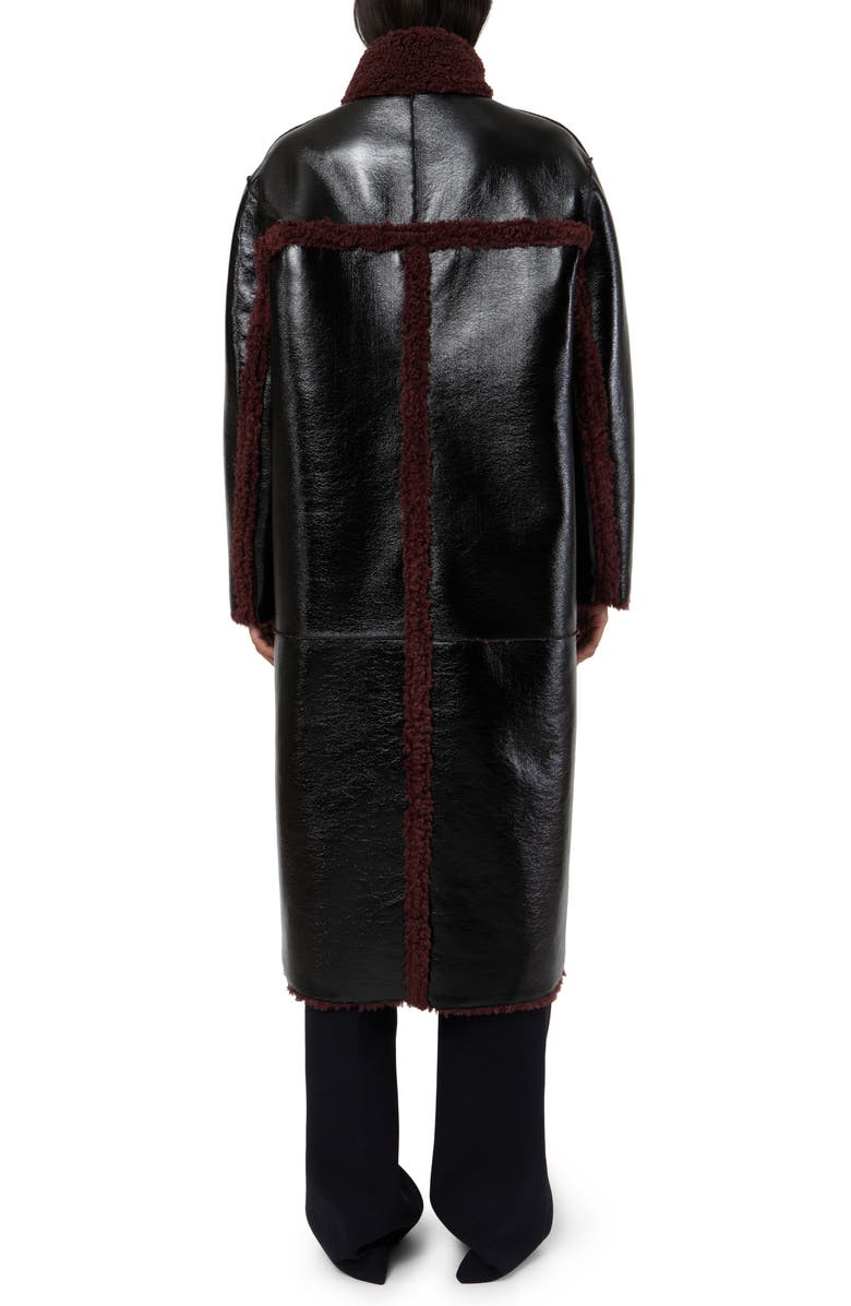 Apparis Tilly Patent Faux Leather & Faux Shearling Reversible Coat, Alternate, color,