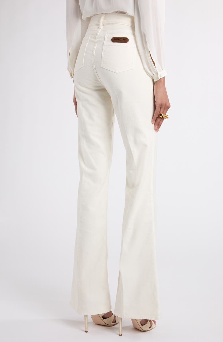 TOM FORD Moleskin Denim Flare Leg Pants, Alternate, color, Off White
