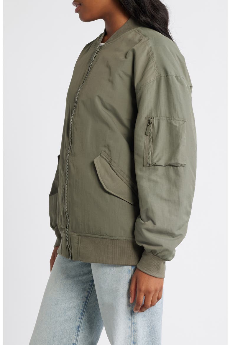 Oversize Bomber Jacket, Alternate, color, DUSTY OLIVE