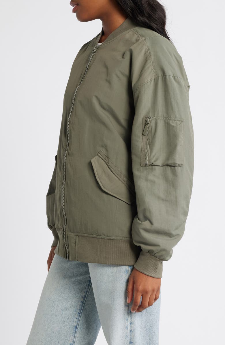 Florence by Mills Oversize Bomber Jacket, Alternate, color, Dusty Olive