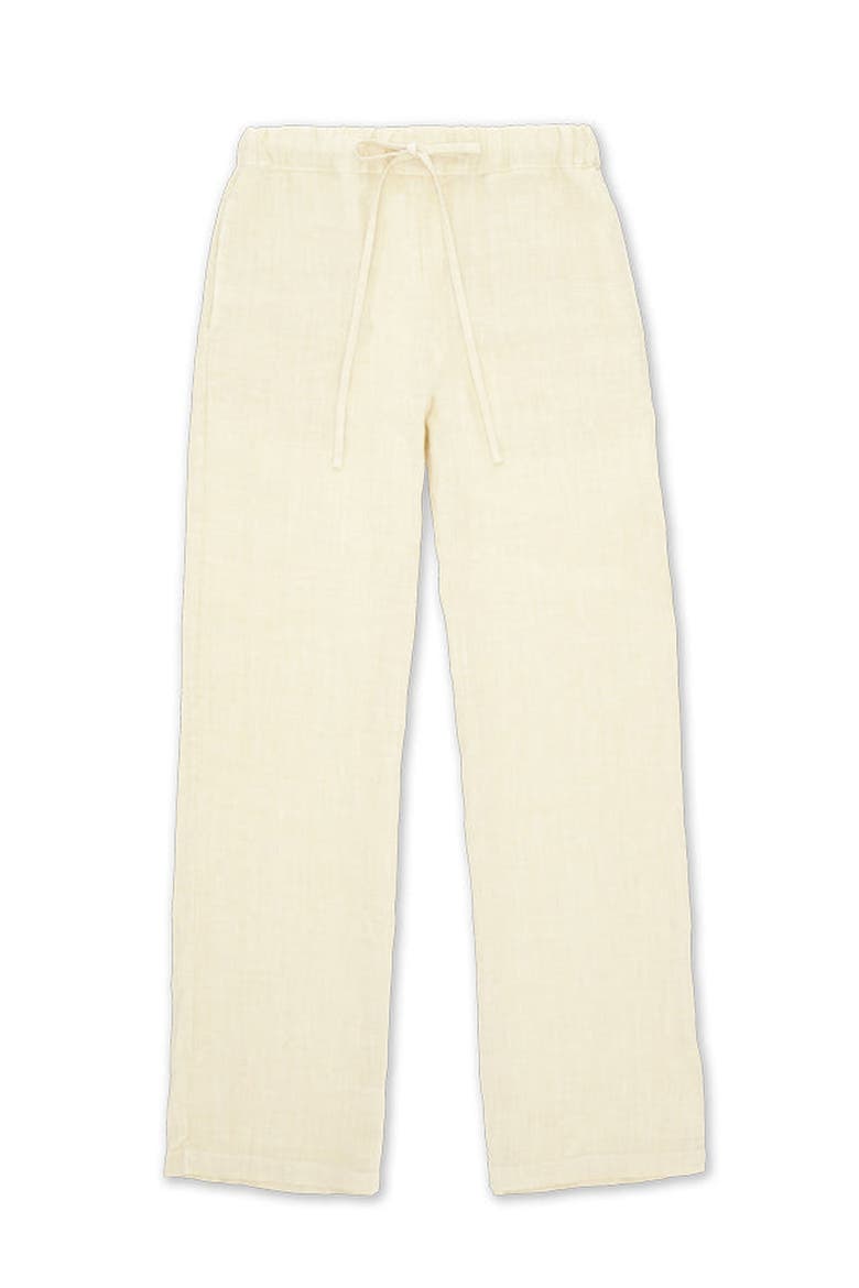 Jaleh Drawstring Linen Trousers, Main, color, MILK
