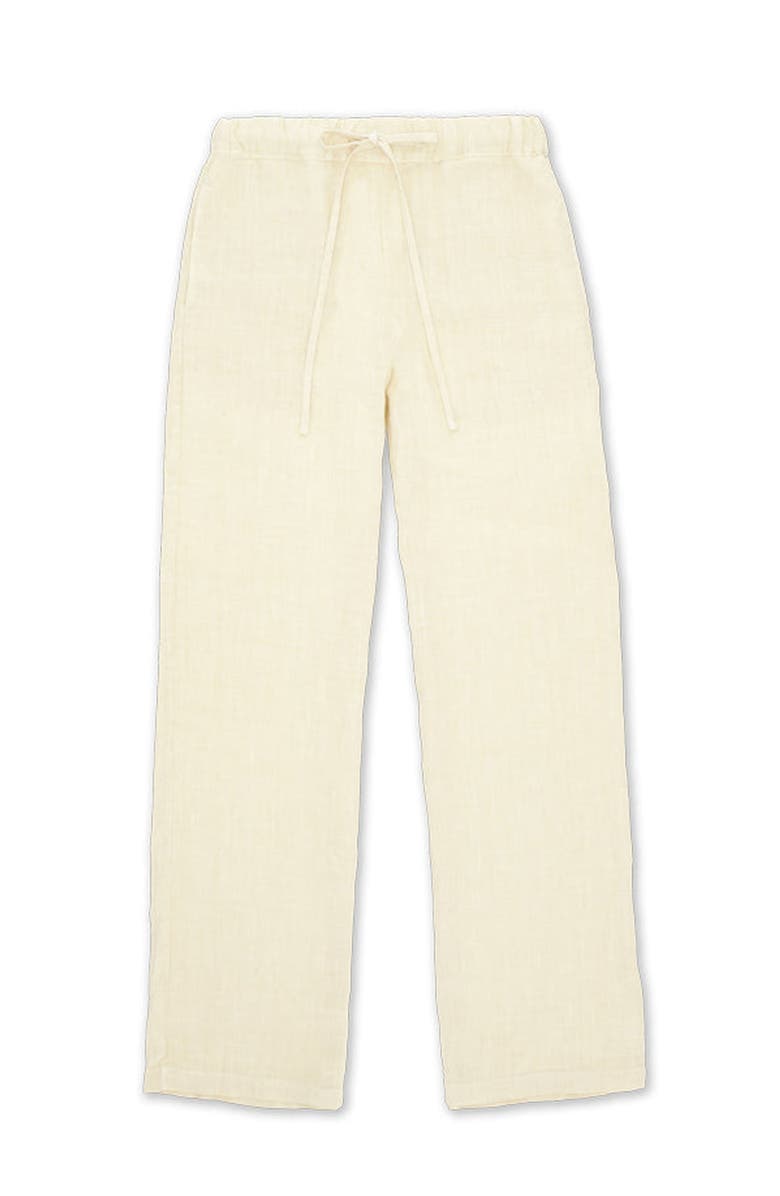 Fortela Jaleh Drawstring Linen Trousers, Main, color, Milk