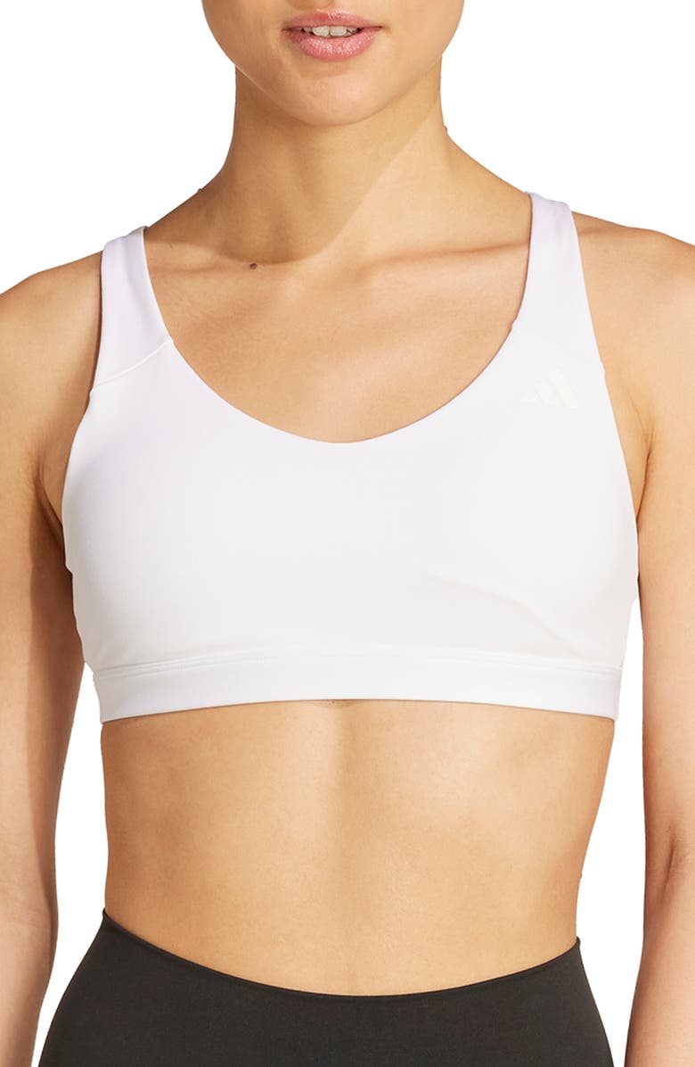 adidas All Me Sports Bra, Main, color, White
