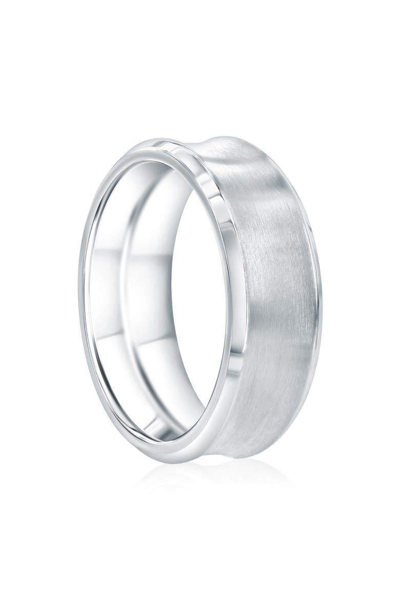 Men's Dual Finish Ring, Alternate, color, SILVER
