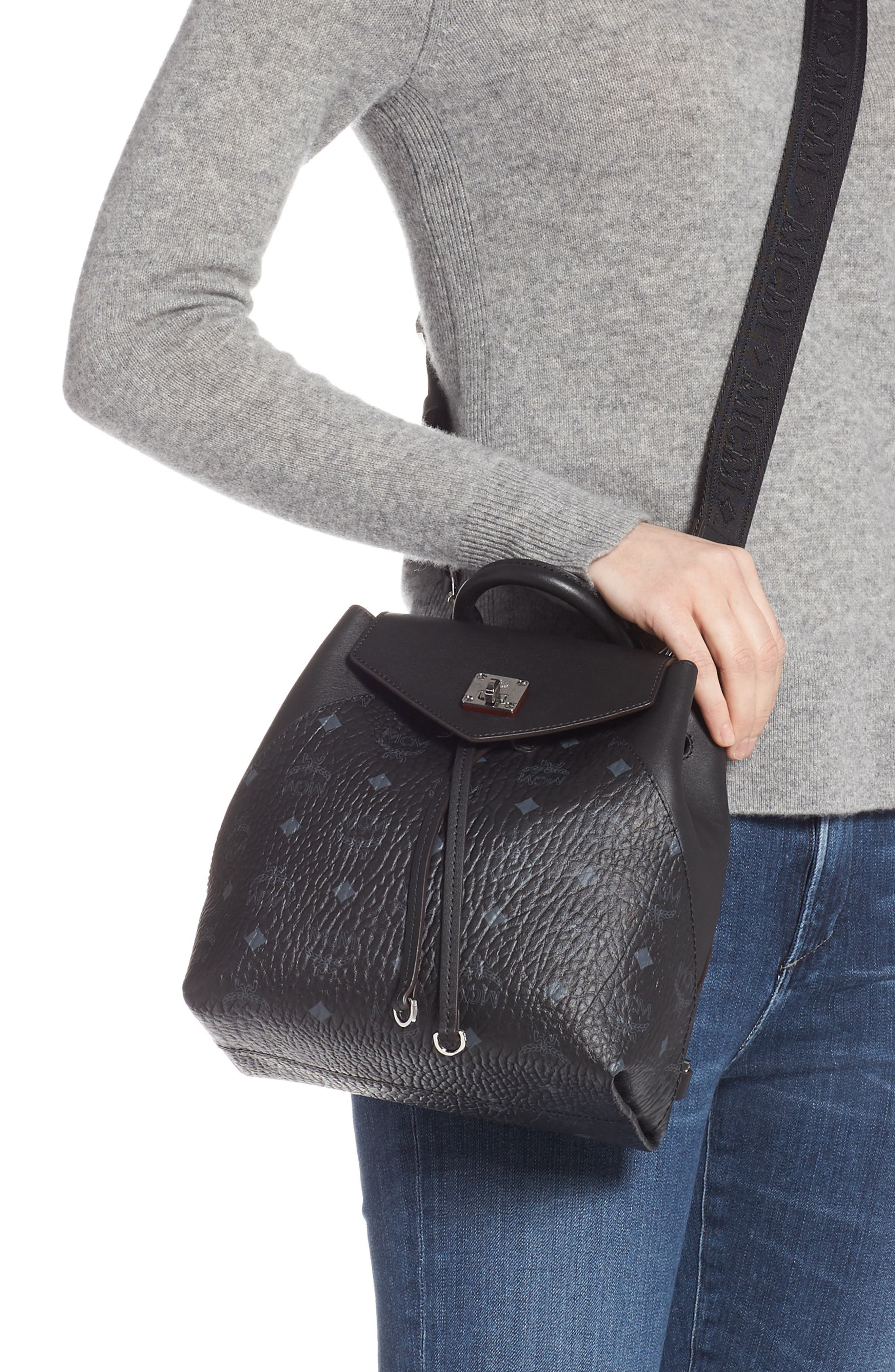 MCM Essential Visetos Original Small Backpack, Alternate, color, 