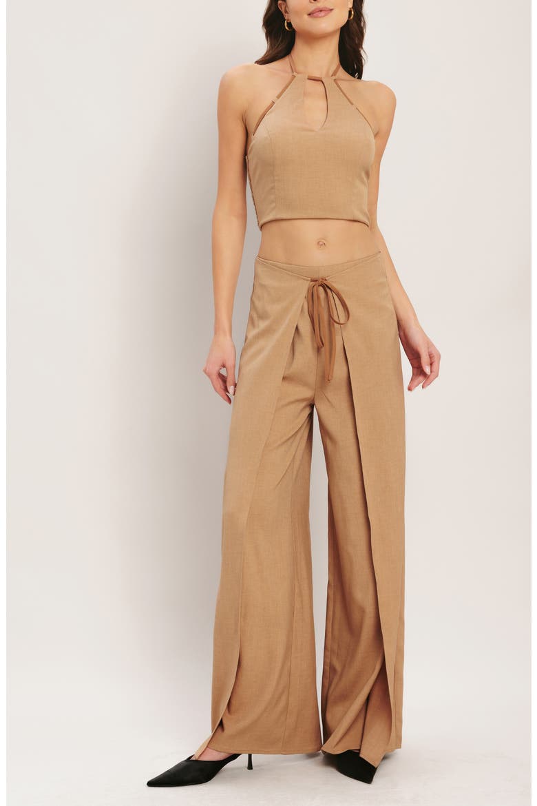 Keyhole Halter Crop Top, Alternate, color, TAUPE