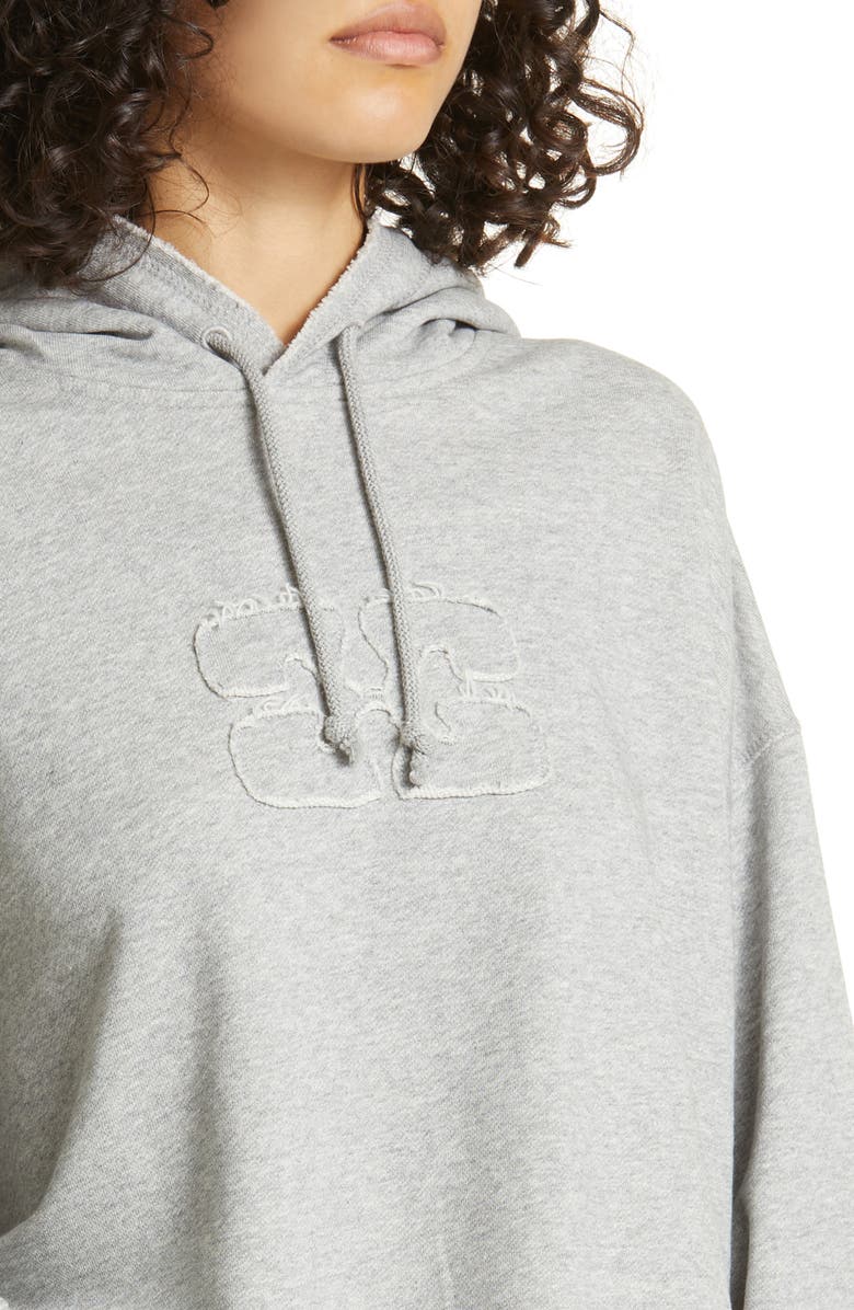 Ganni Isoli Oversize Organic Cotton Crop Hoodie, Alternate, color, 