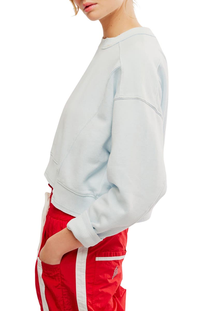 Free People FP Movement Intercept Cotton Blend Sweatshirt, Alternate, color, Arctic Snow