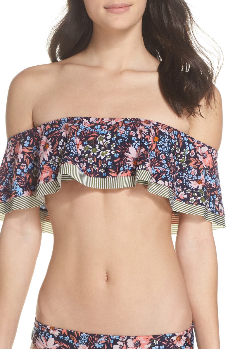 BCA Enchanted Print Off the Shoulder Bikini Top, Main, color, 