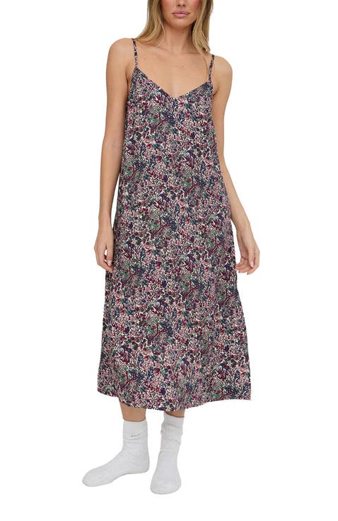 Rosie V-Neck Patchwork Print Slip Nightgown
