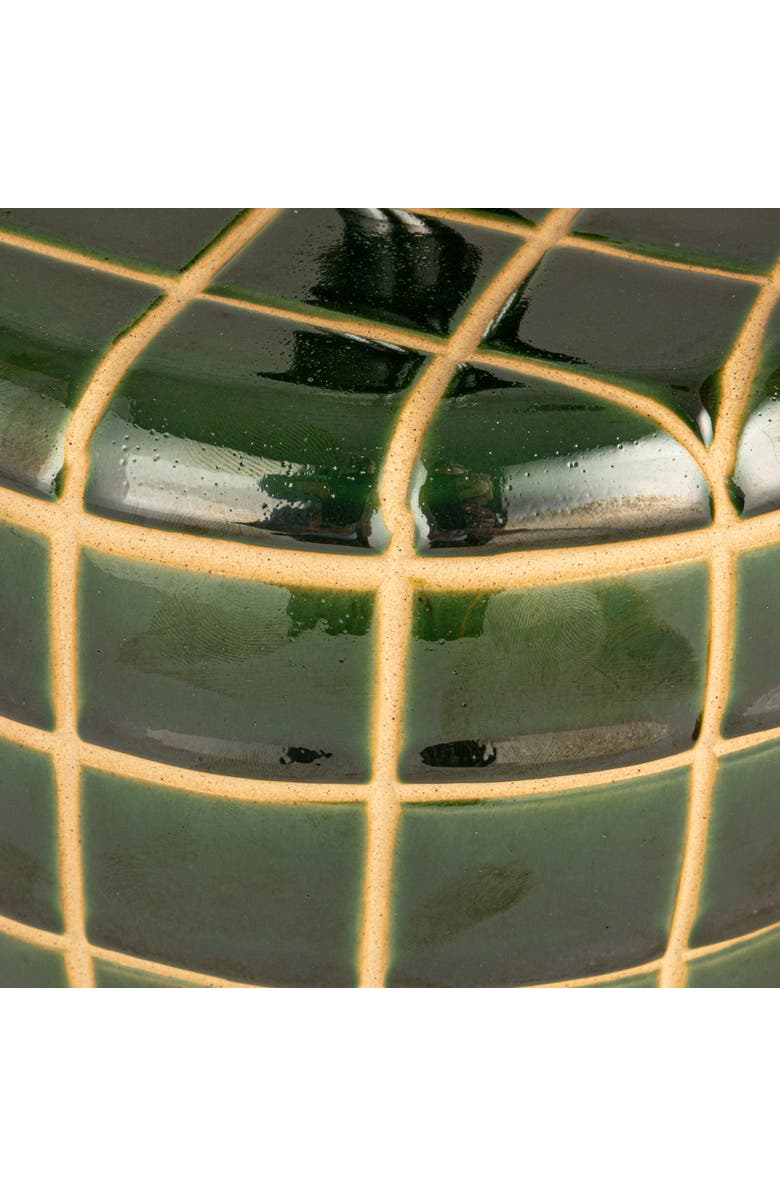 Storied Home Tiled Table Lamp with Hand-Woven Shade and Inline Switch, Alternate, color, Green