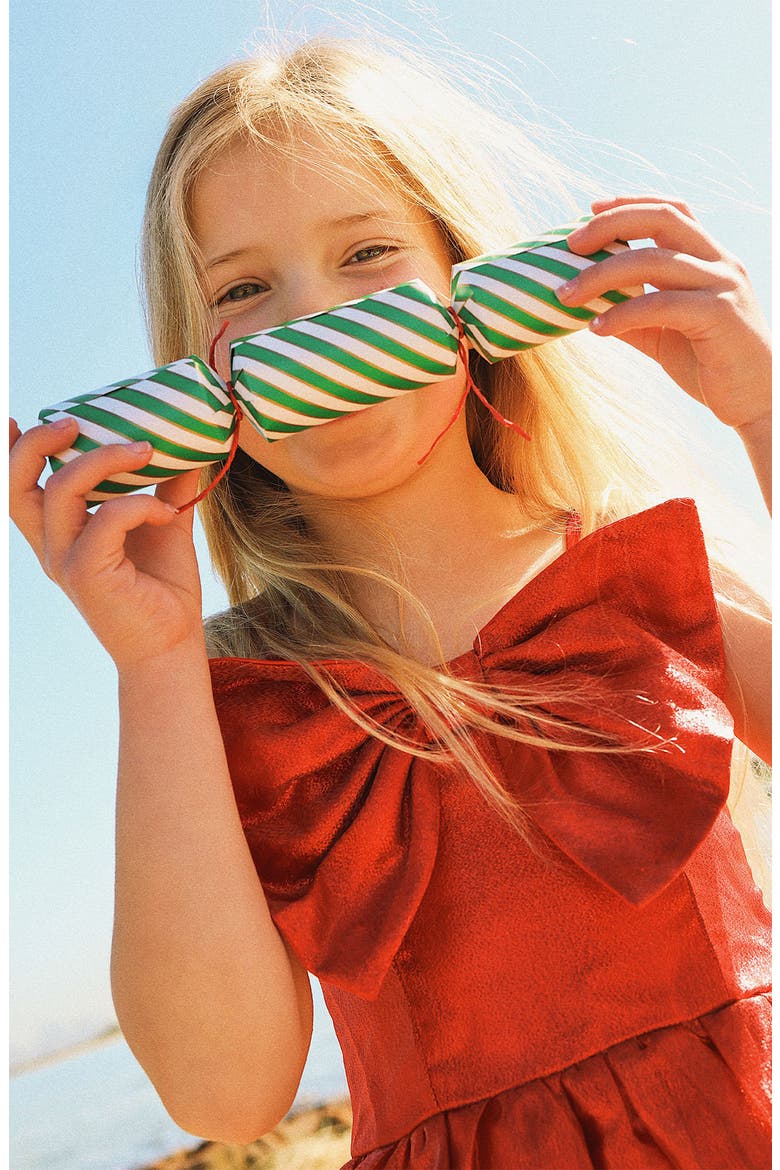 Kids' Gift Bow Taffeta Dress, Alternate, color, RED CANDY