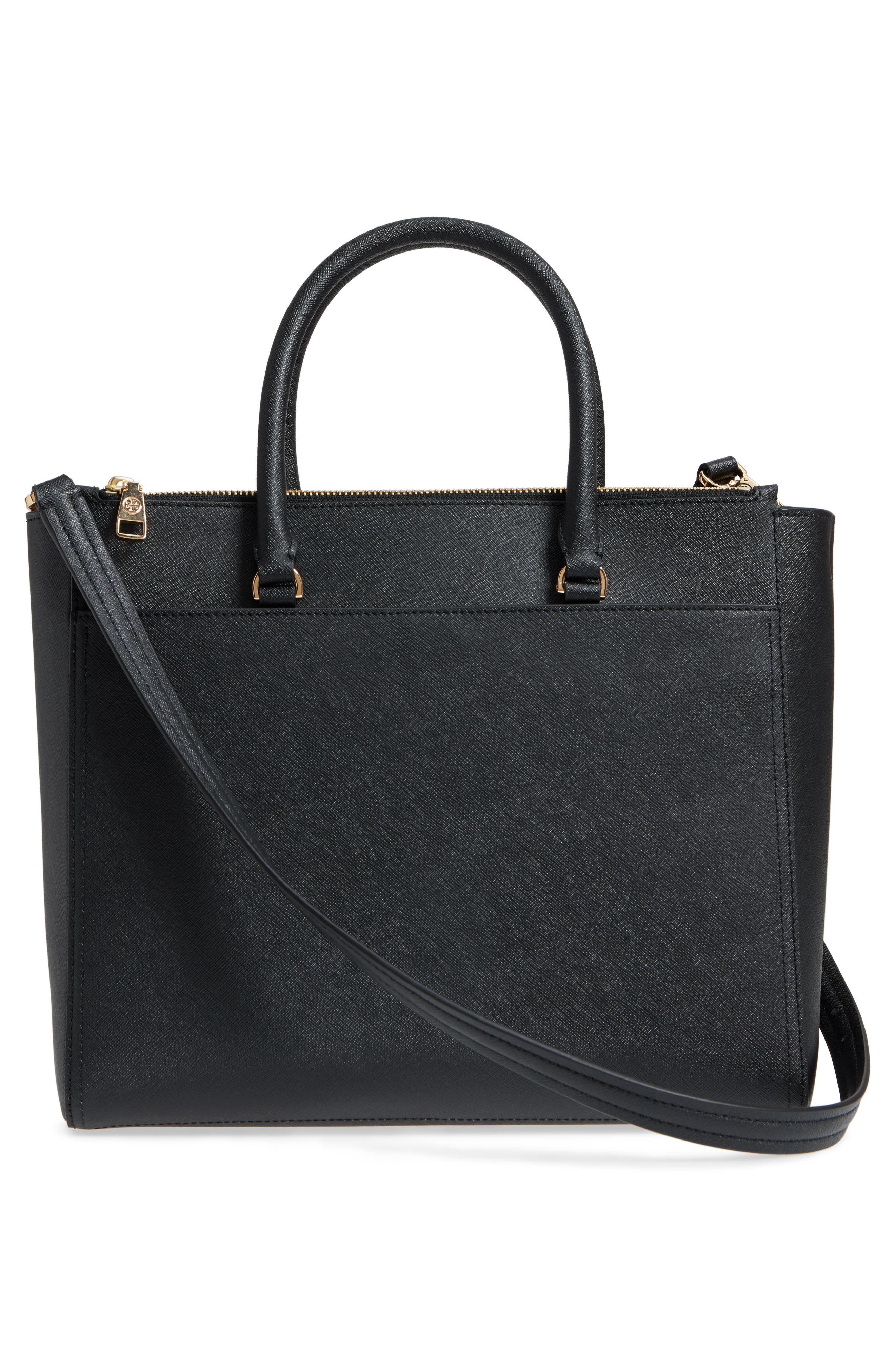 Tory Burch Robinson Double-Zip Leather Tote, Alternate, color, 