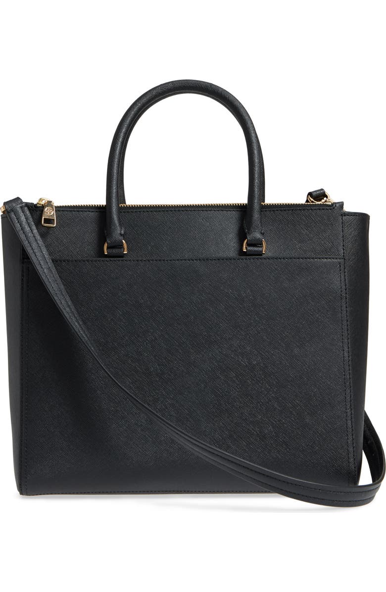 Tory Burch Robinson Double-Zip Leather Tote, Alternate, color,